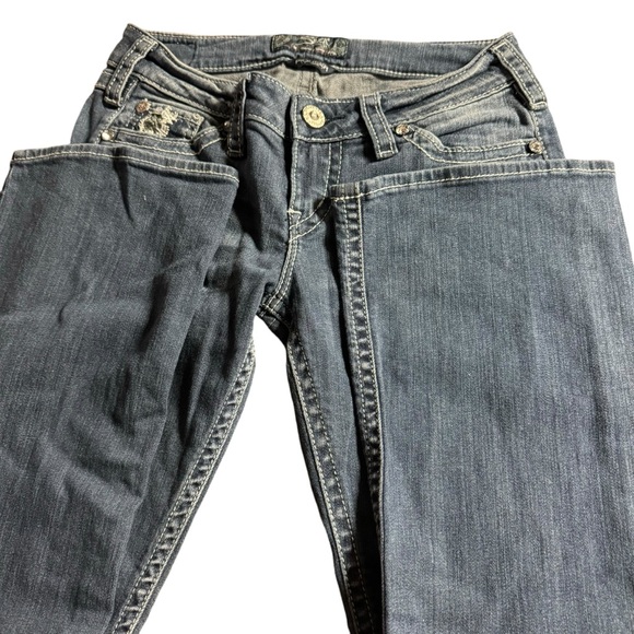 Silver Jeans Pioneer womens bootcut distressed jeans size 26/31 - Picture 7 of 13